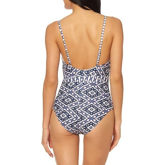 NWT Jessica Simpson Printed Lace-Up One Piece swimsuit - Picture 2 of 5